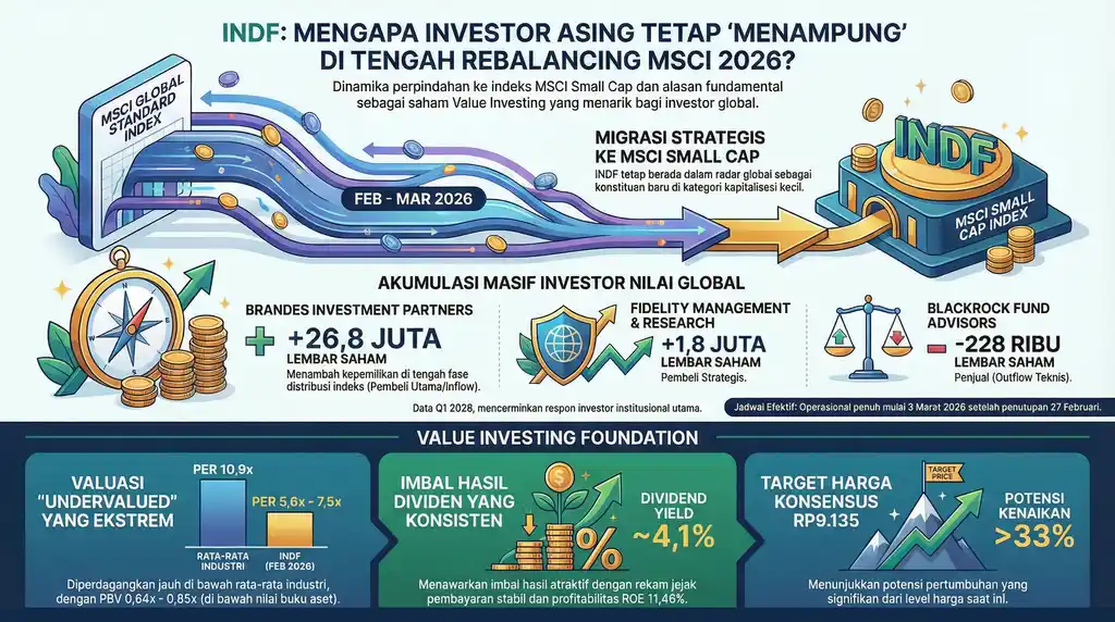 Asing Akumulasi Senyap INDF, Meski Pindah Ke Small Cap Index MSCI