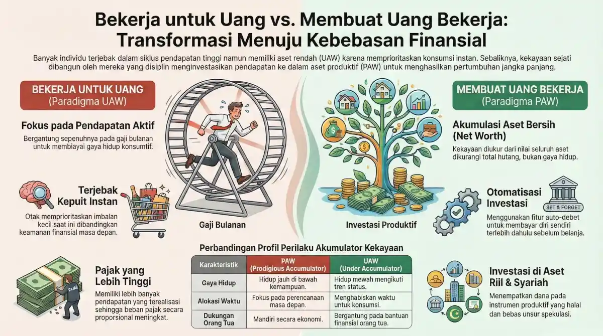 Perbedaan Antara Bekerja untuk Uang dan Uang Bekerja Untuk Kita